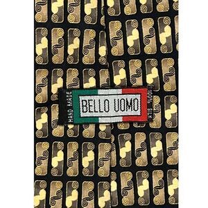 Bello Uomo Black/Gold Silk Tie